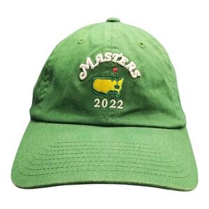 American Needle Masters 2022 Golf Hat Green Embroidered Logo Adjustable Strap